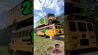 Haw many schools buses can wat stack greenscreen funny schoolbus viralvideo papular [upl. by Araic]