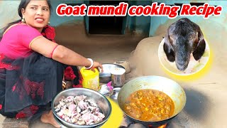 Goat mundi Recipe cooking Traditional ।।बकरे की मुंडी देहाती स्टाइल से बनाया villgs।। [upl. by Larue]