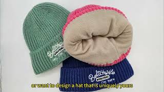 Stretchable Knit Cap For All Ages Outdoor Hat Manufacturers In China Custom Jacquard Design Hat [upl. by Lodie]