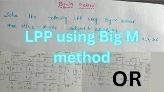 LPP SOLVED PROBLEM USING BIGM METHOD  LINEAR PROGRAMMING PROBLEM  LPP [upl. by Drarehs340]