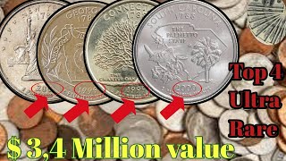 Top 4 most ultra rare state quarter dollar to look for your pocket change for more than a millions [upl. by Tingey]