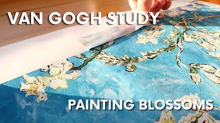 Painting Van Gogh Almond Blossoms with Gouache 🌼 [upl. by Sathrum]