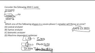 Compiler Design PYQ Gate CS 2021 [upl. by Soilisav]