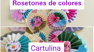 COMO HACER ROSETONES DE COLORESrosetonesdepapel [upl. by Kcirret510]