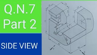 Orthographic projection QN7 Part 2 Engineering Drawing [upl. by Tullius]