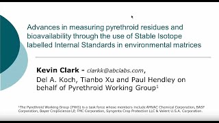 Advances in measuring pyrethroid residues and bioavailability [upl. by Accber]