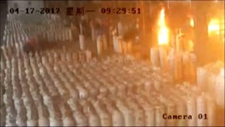 Footage Gas cylinders explode at facility in east China [upl. by Soloman]