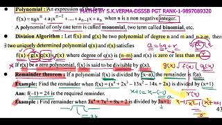 dsssb tgt C11Theory of EquationBSc Syllabus [upl. by Tiphany]