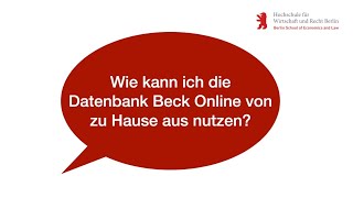 Bibliothek  Tutorial zur Nutzung der Datenbank Beck Online [upl. by Enyad646]