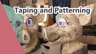 How to Tape and Pattern a Fursuit Head Fursuit Timelapse [upl. by Fania592]