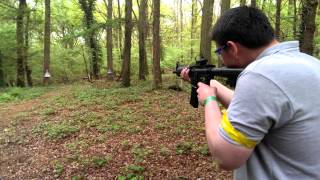 kwa m4 CQB shooting test on 96v crazy rate of fire 26RPS [upl. by Irabaj]