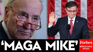 JUST IN Chuck Schumer Warns Mike Johnson Of Tumbling Down The MAGA Road [upl. by Barthelemy]