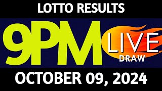 Lotto Result Today 900 pm draw October 09 2024 Wednesday PCSO LIVE [upl. by Esirtal]