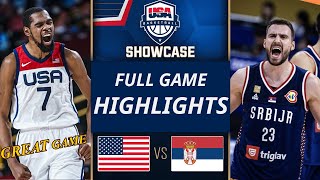 USA vs Serbia  Full Game  Today Olympic Paris 2024  USAB SHOWCASE [upl. by Aneeroc]