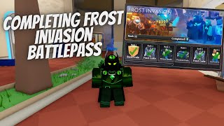 The Entire Frost Invasion Battlepass  Tower Defense Simulator 2021 [upl. by Fineman761]