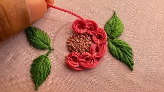 Super gorgeous embroidery flower design embroidery tutorial embroidery designs  kadai [upl. by Euqinemod]