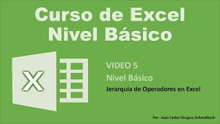 Curso  Excel Básico  Capítulo 3  Uso de formulas y Operadores aritméticos [upl. by Ettelliw]