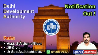 Delhi Development Authority Notification Full Details  2023  ASO JE Civil  Sparks Academy [upl. by Euqininod]