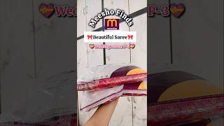 Meesho Saree 😍🎀✨  Bandhani Saree  Wedding Season P3 meesho saree shorts unboxing review [upl. by Esyned]