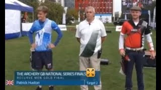 Patrick Huston v Alex Wise Archery GB National Series final 24 September 2017 Birmingham [upl. by Atinot]