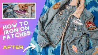 HOW TO APPLY IRON ON PATCHES on DENIM JACKET  DIY Easy amp Quick Customize Your Own Jean Jacket [upl. by Simon563]