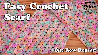 Crochet An Easy Scarf for beginners too🧣 One row repeat  Double V Stitch [upl. by Eselrahc]