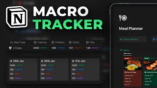 How To Track your macros with this Simple Notion meal planner [upl. by Eibber173]