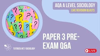 Paper 3 Preexam QampA  AQA A Level Sociology Panel for 2024 [upl. by Elokkin922]