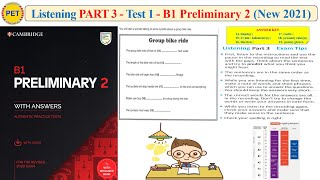 B1 Preliminary 2  Listening Part 3 Test 1 2020  Transcript  Key [upl. by Heber936]