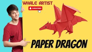 How to Make Paper Dragon  A Beautiful Paper Dragon art craft paperart  Whale Artist [upl. by Oatis]