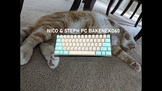 ✈️ Nico amp Steph Bakeneko60 PC Sound Test  A Perfect Travel Keeb Cherry MX Reds Alu Plate GMK [upl. by Sadnak290]