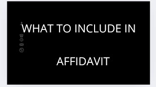 Affidavit verifying Petition formatwhat to include in affidavit [upl. by Annitsirhc986]