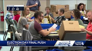 Washington County volunteers busy opening flattening mailin ballots [upl. by Tlok]