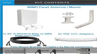 MIMO Panel Antenna Kit by Waveform  9 dBi Gain  2x2 6002700 MHz  for 3G 4G LTE 5G Modems Ro [upl. by Yalahs]