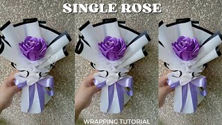 Single Rose Satin BouquetHow to wrap single bouquetKath Ideal [upl. by Enawtna]