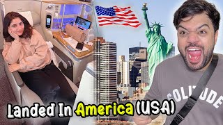 Landed In United States Of America 🇺🇸🔥  Business Class Flight Surprise For Aroob 😍 [upl. by Nordna]