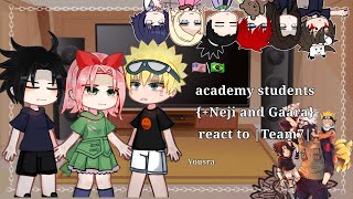 academy students react toNeji and Gaarareact toTeam7♡Yousra🇧🇷🇺🇸 [upl. by Ynneh804]