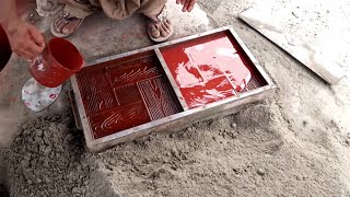 DIY Cement  Making a Beautiful Tile [upl. by Anneres]