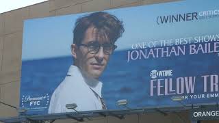 Fellow Travelers FYC Billboards Matt Bomer Jonathan Bailey Sunset Blvd LA California US June 7 2024 [upl. by Brozak]