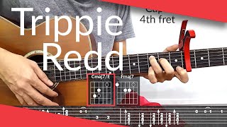 Leray Trippie Redd Guitar Tutorial  Tab Chords [upl. by Yrdnal]