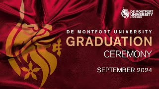 DMU September Graduations 2024 Friday 6 September 10am [upl. by Olpe]