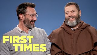 Jon Hamm And Nick Offerman Tell Us About Their First Times [upl. by Elraet538]