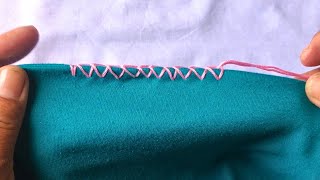 Overlock stitch by hand  Practical manual Overlock stitch Tutorial for beginners [upl. by Tayib424]