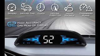 AkaBaneCar HUD GPS Speedometer Digital Heads up Display Suitable for All Vehicle （G2） [upl. by Merchant527]