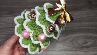 Albero Natale Uncinetto Tutorial 🎄 Christmas tree Crochet 💚⭐ Arbol de Navidad  Arvore de Natal ✨ [upl. by Fatimah440]