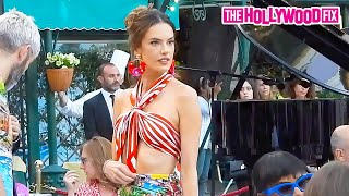 Victorias Secret Supermodel Alessandra Ambrosio Looks Absolutely Stunning At The DampG Party In Italy [upl. by Nodnol737]