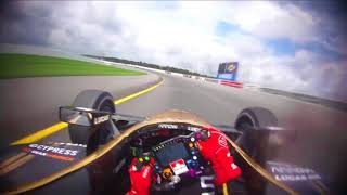 Fórmula Indy 2018  James Hinchcliffe helmet cam onboard Pocono  Câmera no capacete [upl. by Grimonia630]