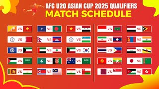 Qualifiers Match Schedule  AFC U20 Asian Cup 2025 [upl. by Brunhilde899]