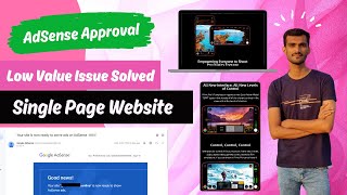 AdSense Approval Single Page Website  Low Value Content Issue Solved [upl. by Astrahan]