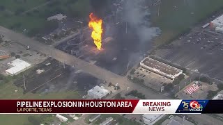 Pipeline explosion in Houston area [upl. by Akinet]